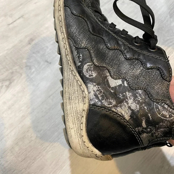 Remonte Womens Leather High Top Sneakers in Pewter/ Black US 5.5/EU 36 - Picture 7 of 13